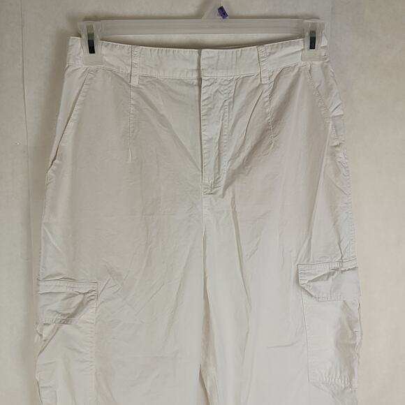 Zara womens white 100% cotton cargo utility pants size medium - Picture 4 of 11